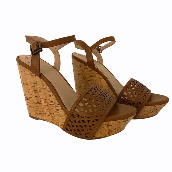 BCBGeneration Shoes - BCBG Lasercut Cork Wedge Sandals